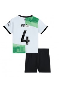 Liverpool Virgil van Dijk #4 Jalkapallovaatteet Lasten Vieraspeliasu 2023-24 Lyhythihainen (+ Lyhyet housut)